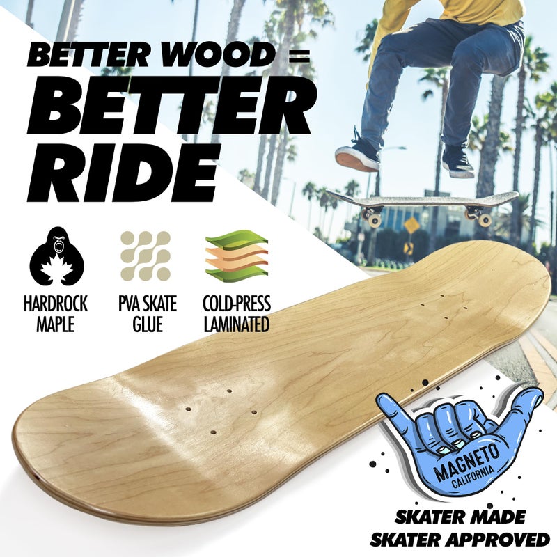Magneto Complete Maple Wood Skateboard - 27.5 in x 7.75 in, Video Game - Cruiser & Longboard Skateboard for Kids & Teens with Double Kick Concave Deck & ABEC 5 Bearings - Image 5